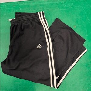 Adidas Black Capris with White Stripes